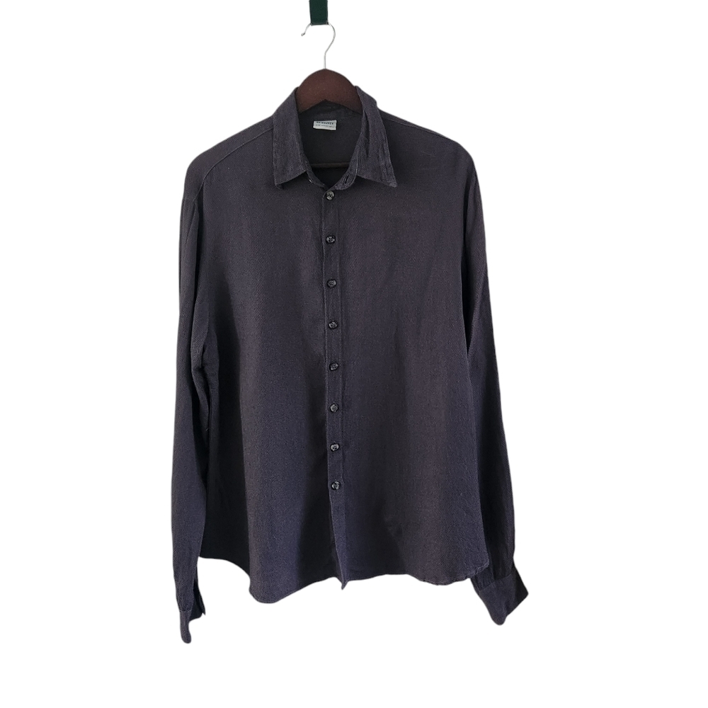 CP Shades Rayon Textured Sheen Button Front Blouse Top Size Large Womens